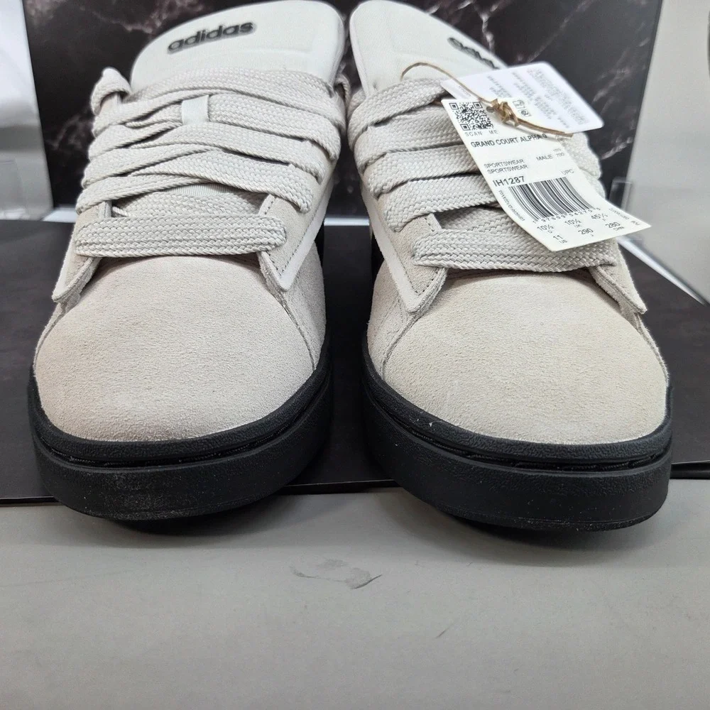 Adidas Grand Court Alpha 00s Mens 11 Grey Black‎ Suede Sneakers Retro IH1287 NEW
